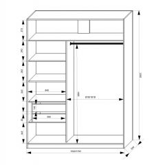 Шкаф-купе 1500 серии NEW CLASSIC K3+K3+B2+PL1 (2 ящика+1 штанга) профиль «Капучино» в Верхней Пышме - verhnyaya-pyshma.mebel24.online | фото 3