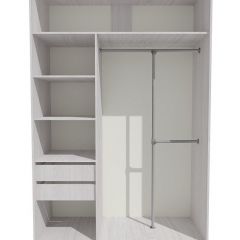 Шкаф-купе 1500 серии SILVER S3+S4+B2+PL4 (2 ящика+F обр.штанга) профиль «Серебро» в Верхней Пышме - verhnyaya-pyshma.mebel24.online | фото 2