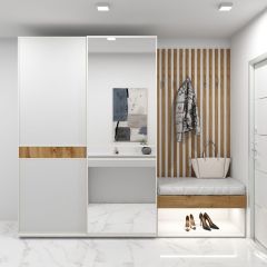 Шкаф-купе 1600 серии SOFT D6+D4+B2+PL2 (2 ящика+1штанга+1 полка) профиль «Капучино» в Верхней Пышме - verhnyaya-pyshma.mebel24.online | фото