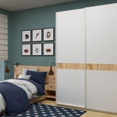 Шкаф-купе 1600 серии SOFT D6+D6+B2+PL3 (2 ящика+2штанги) профиль «Капучино» в Верхней Пышме - verhnyaya-pyshma.mebel24.online | фото