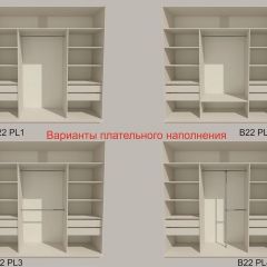 Шкаф-купе 2100 серии SOFT D4+D4+D4+B22+PL1 (по 2 ящика лев/прав+1штанга) профиль «Графит» в Верхней Пышме - verhnyaya-pyshma.mebel24.online | фото 5