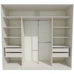 Шкаф-купе 2150 серии NEW CLASSIC K4+K4+K4+B22+PL4(по 2 ящика лев/прав+F обр.штанга) профиль «Капучино» в Верхней Пышме - verhnyaya-pyshma.mebel24.online | фото 2