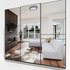 Шкаф-купе 2400 серии SOFT D4+D4+D4+B22+PL1 (по 2 ящика лев/прав+1штанга) профиль «Графит» в Верхней Пышме - verhnyaya-pyshma.mebel24.online | фото 4
