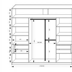 Шкаф-купе 2450 серии NEW CLASSIC K4+K4+K4+B22+PL4 (по 2 ящика лев/прав+F обр.штанга) профиль «Капучино» в Верхней Пышме - verhnyaya-pyshma.mebel24.online | фото 3