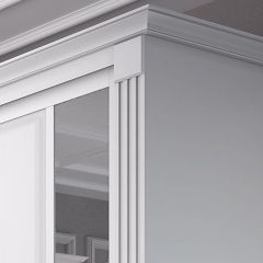 Шкаф-купе 2450 серии NEW CLASSIC K6Z+K1+K6+B22+PL2 (по 2 ящика лев/прав+1 штанга+1 полка) профиль «Капучино» в Верхней Пышме - verhnyaya-pyshma.mebel24.online | фото 4