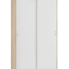 Шкаф-купе Бассо 1.0 (Дуб Сонома/Белый) 2 двери 2 зеркальные вставки в Верхней Пышме - verhnyaya-pyshma.mebel24.online | фото 3