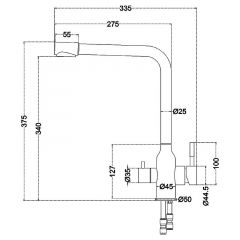 Смеситель д/кухни MELANA-F610304 Stello нерж.сталь, с переключателем на фильтр, однорычажный, сатин в Верхней Пышме - verhnyaya-pyshma.mebel24.online | фото 4