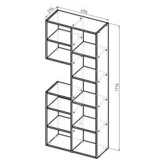 Стеллаж Элемент-2 (дуб сонома) в Верхней Пышме - verhnyaya-pyshma.mebel24.online | фото 5