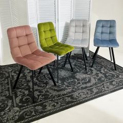 Стул CHILLI SQUARE BLUVEL-03 светло-серый, велюр / черный каркас М-City в Верхней Пышме - verhnyaya-pyshma.mebel24.online | фото 5