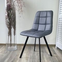 Стул CHILLI SQUARE HK017-09 серо-черничный, PU/ черный каркас М-City в Верхней Пышме - verhnyaya-pyshma.mebel24.online | фото 5