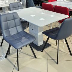 Стул CHILLI SQUARE HK017-09 серо-черничный, PU/ черный каркас М-City в Верхней Пышме - verhnyaya-pyshma.mebel24.online | фото 6