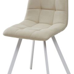 Стул CHILLI SQUARE UF860-01B бежевый, ткань/ белый каркас М-City в Верхней Пышме - verhnyaya-pyshma.mebel24.online | фото