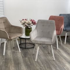 Стул MAVERICK 360 град. поворот. BLUVEL-40 BEIGE/ белый каркас, М-City в Верхней Пышме - verhnyaya-pyshma.mebel24.online | фото 3