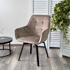 Стул MAVERICK 360 град. поворот. BLUVEL-40 BEIGE/ черный каркас, М-City в Верхней Пышме - verhnyaya-pyshma.mebel24.online | фото 5