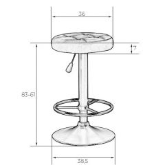 Табурет барный DOBRIN BRUNO LM-5008 (бело-чёрный) в Верхней Пышме - verhnyaya-pyshma.mebel24.online | фото 2