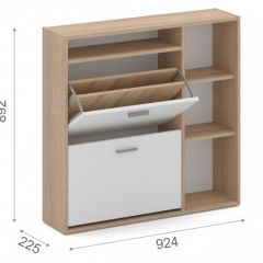 Тумба для обуви Толедо-1 Дуб сонома/Белый в Верхней Пышме - verhnyaya-pyshma.mebel24.online | фото 2