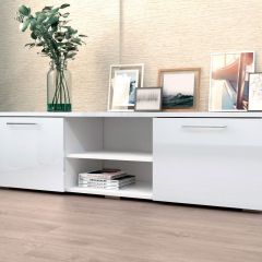 Тумба ТВ 1500 (ЛДСП Белый/Белый глянец) в Верхней Пышме - verhnyaya-pyshma.mebel24.online | фото