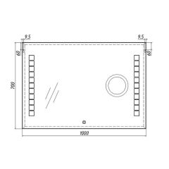 Зеркало Quadro 100 alum (линза) с подсветкой Sansa (SQL1030Z) в Верхней Пышме - verhnyaya-pyshma.mebel24.online | фото 8