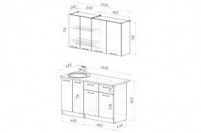 АЛЬБА Кухонный гарнитур Медиум 1400 мм в Верхней Пышме - verhnyaya-pyshma.mebel24.online | фото 2