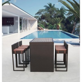 Барный комплект плетеной мебели T390AD/Y390A-W63_6Pcs Brown в Верхней Пышме - verhnyaya-pyshma.mebel24.online | фото 1
