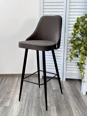 Барный стул NEPAL-BAR ГРАФИТ #14, велюр/ черный каркас (H=78cm) М-City в Верхней Пышме - verhnyaya-pyshma.mebel24.online | фото 6