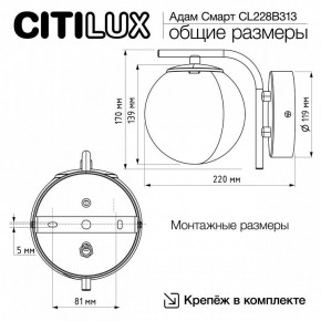 Бра Citilux Адам Смарт CL228B313 в Верхней Пышме - verhnyaya-pyshma.mebel24.online | фото 8