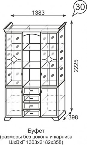 Буфет Венеция 30 бодега в Верхней Пышме - verhnyaya-pyshma.mebel24.online | фото 3