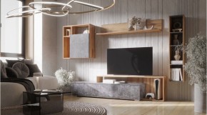 ДАЛЛАС Гостиная (модульная) цемент темный в Верхней Пышме - verhnyaya-pyshma.mebel24.online | фото