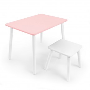 Детский комплект стол и табурет Rolti Baby (розовая столешница/белое сиденье/белые ножки) в Верхней Пышме - verhnyaya-pyshma.mebel24.online | фото