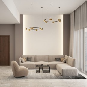 DK4067-BK+SG Подвесной светильник ORBIT, IP20, 15xGU10 LED, до 15 Вт, черный + сатинированное золото, алюминий в Верхней Пышме - verhnyaya-pyshma.mebel24.online | фото 4