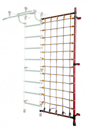 Дополнительная стойка к пристенному ДСК с сеткой для лазания, цв. красный в Верхней Пышме - verhnyaya-pyshma.mebel24.online | фото