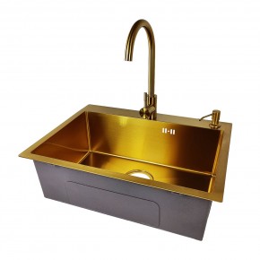 EMB-119 PVD GOLDEN (Мойка, Смеситель, Дозатор) в Верхней Пышме - verhnyaya-pyshma.mebel24.online | фото