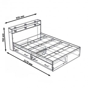 Камелия Кровать с ящиками 0900, цвет дуб сонома, ШхГхВ 93,5х217х78,2 см., сп.м. 900х2000 мм., без матраса, основание есть в Верхней Пышме - verhnyaya-pyshma.mebel24.online | фото 6