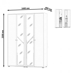 Камелия Шкаф 4-х створчатый, цвет дуб сонома, ШхГхВ 160х48х220 см., универсальная сборка, можно использовать как два отдельных шкафа в Верхней Пышме - verhnyaya-pyshma.mebel24.online | фото 4