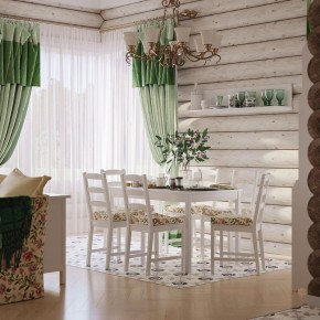 Комлект Вествик обеденный стол и четыре стула, массив сосны, цвет белый в Верхней Пышме - verhnyaya-pyshma.mebel24.online | фото 1