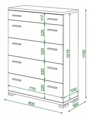 Комод Домино КМ-1 в Верхней Пышме - verhnyaya-pyshma.mebel24.online | фото 2