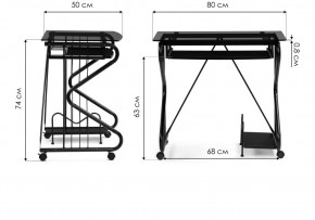 Компьютерный стол Gera 80х50х74 black в Верхней Пышме - verhnyaya-pyshma.mebel24.online | фото 2