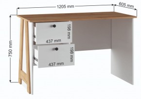 Компьютерный стол Теодора белый / крафт золотой в Верхней Пышме - verhnyaya-pyshma.mebel24.online | фото 3