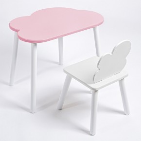 Комплект детский стол ОБЛАЧКО и стул ОБЛАЧКО ROLTI Baby (розовая столешница/белое сиденье/белые ножки) в Верхней Пышме - verhnyaya-pyshma.mebel24.online | фото