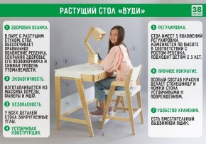 Комплект растущий стол и стул с чехлом 38 попугаев «Вуди» (Белый, Белый, Беж) в Верхней Пышме - verhnyaya-pyshma.mebel24.online | фото