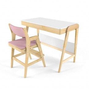 Комплект растущий стол и стул с чехлом 38 попугаев «Вуди» (Белый, Береза, Розовый) в Верхней Пышме - verhnyaya-pyshma.mebel24.online | фото