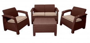 Комплект уличной мебели Yalta Premium Terrace Set (Ялта) шоколадый (+подушки под спину) в Верхней Пышме - verhnyaya-pyshma.mebel24.online | фото