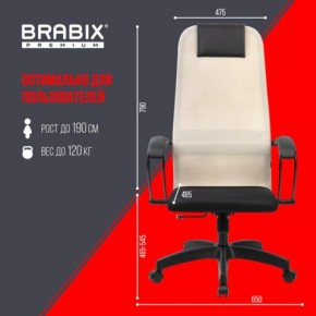 Кресло BRABIX PREMIUM "Ultimate EX-800" пластик, плотная двойная сетка Х2, черное/бежевое, 532916 в Верхней Пышме - verhnyaya-pyshma.mebel24.online | фото 6