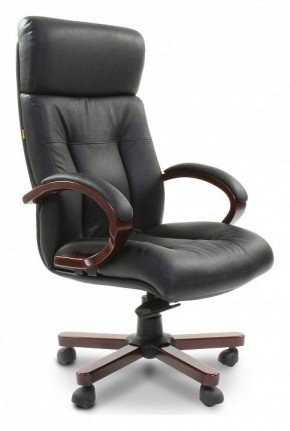 Кресло для руководителя Chairman 421 черный/орех темный, черный в Верхней Пышме - verhnyaya-pyshma.mebel24.online | фото