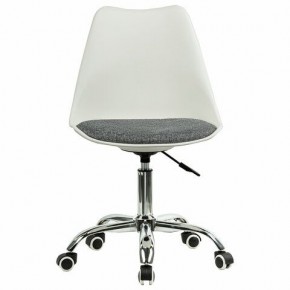 Кресло стул BRABIX "Eames MG-310 CH", хром, пластик белый, ткань серая, 532924 в Верхней Пышме - verhnyaya-pyshma.mebel24.online | фото 1