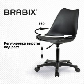 Кресло стул BRABIX "Eames MG-310 PL", пластик черный, экокожа черная, 532927 в Верхней Пышме - verhnyaya-pyshma.mebel24.online | фото 3