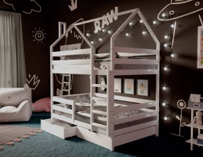Кровать-домик двухъярусная 80*160 Белый в Верхней Пышме - verhnyaya-pyshma.mebel24.online | фото