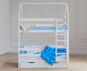 Кровать-домик двухъярусная 80*160 Белый в Верхней Пышме - verhnyaya-pyshma.mebel24.online | фото 5