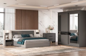 Кровать двойная №4 с основанием (Серый) в Верхней Пышме - verhnyaya-pyshma.mebel24.online | фото 3