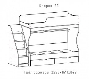 КАПРИЗ-22 Кровать двухъярусная 800 настил ЛДСП в Верхней Пышме - verhnyaya-pyshma.mebel24.online | фото 2